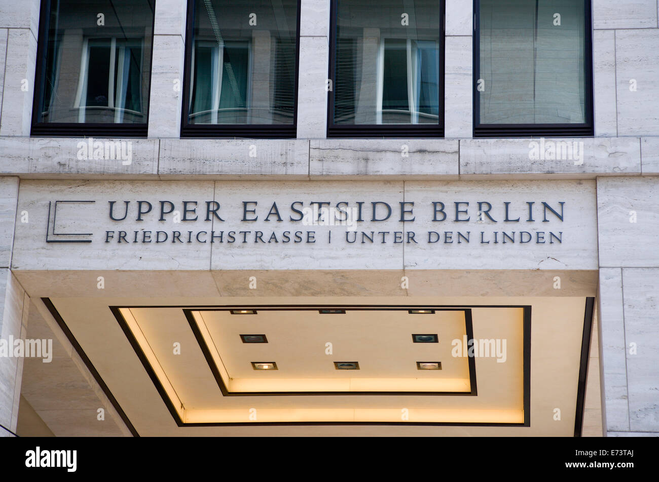 Germany, Berlin, Mitte, New York influenced sign reading Upper Eastside ...