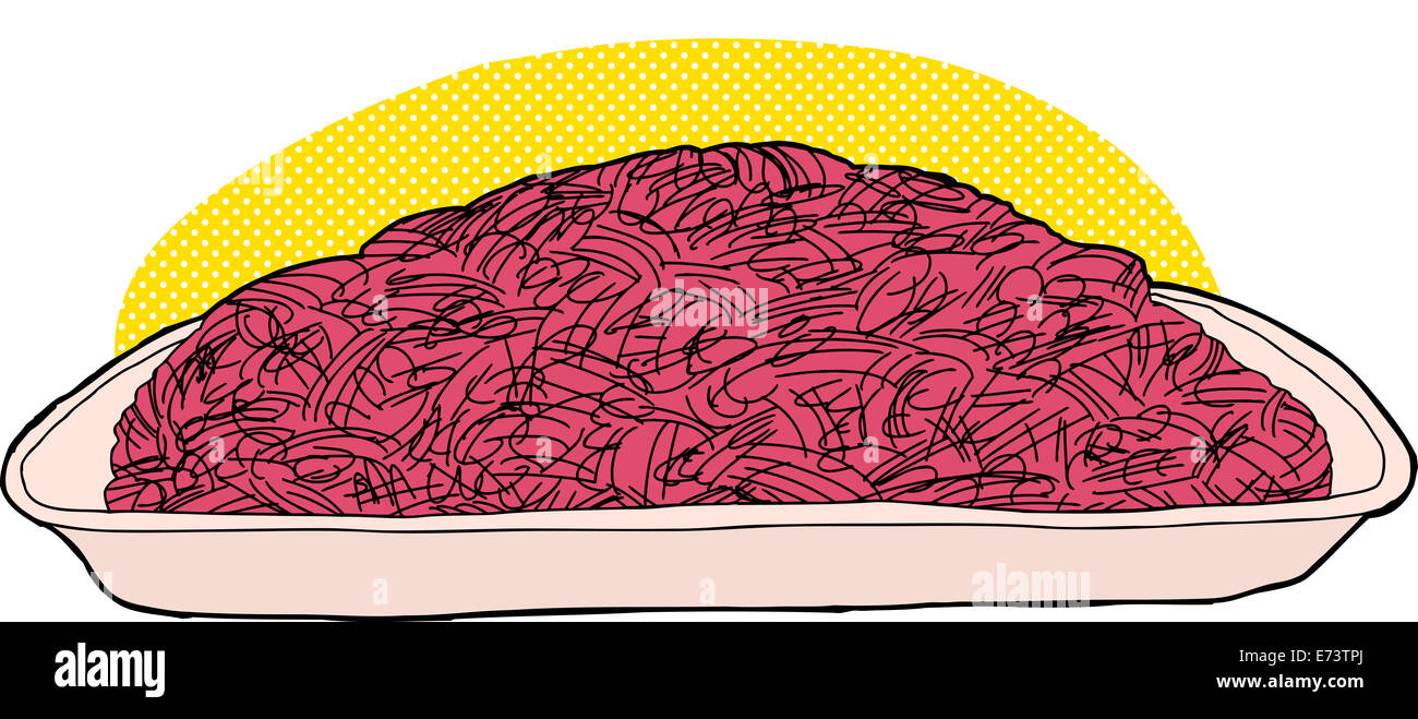 Raw ground beef inside pink styrofoam tray Stock Photo Alamy