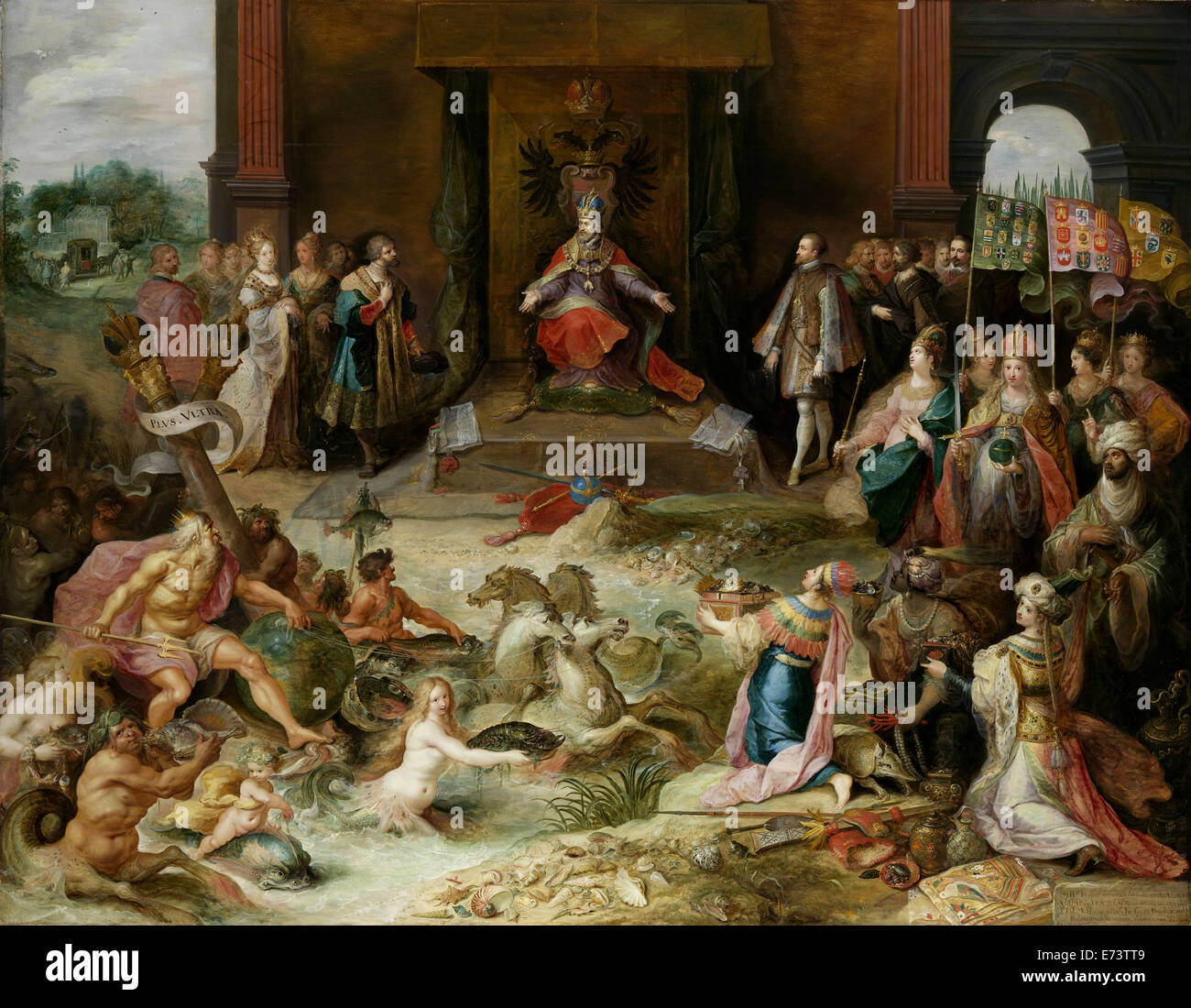 Allegory on the Abdication of Emperor Charles V in Brussels - by Frans Francken, 1630 - 1640 Stock Photo