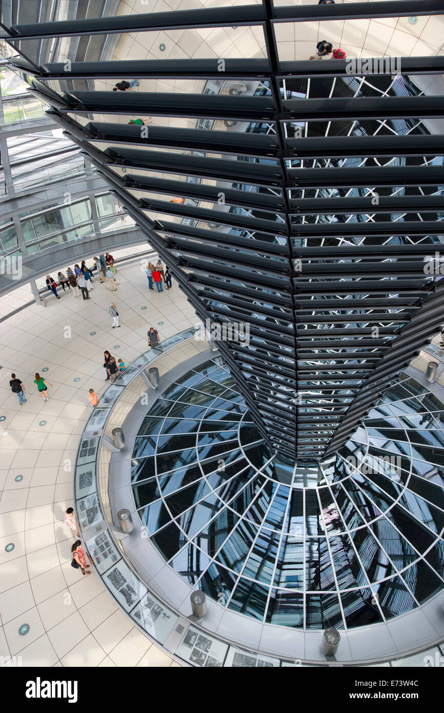 Germany Building Ramp Germany, Berlin, Mitte, interior of glass dome with ramps and mirrors ...