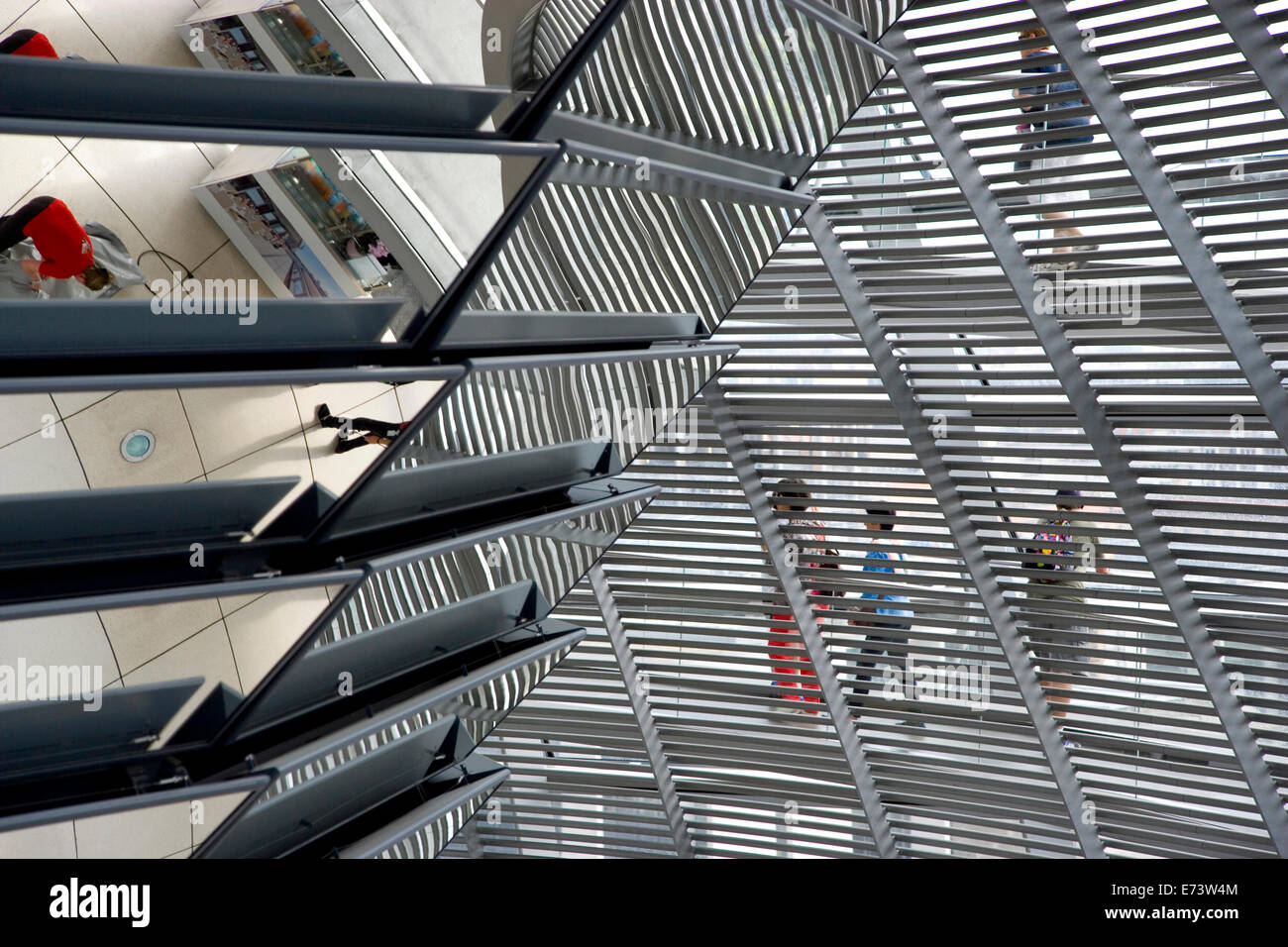 Germany Building Ramp Germany, Berlin, Mitte, interior of glass dome with ramps and mirrors ...