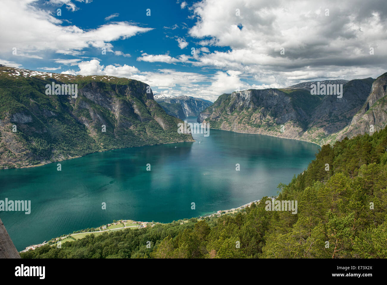 View over Aurlandsfjord, Norway Stock Photo