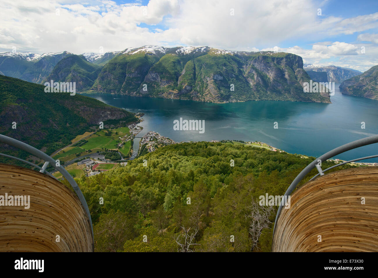 View over Aurlandsfjord, Norway Stock Photo