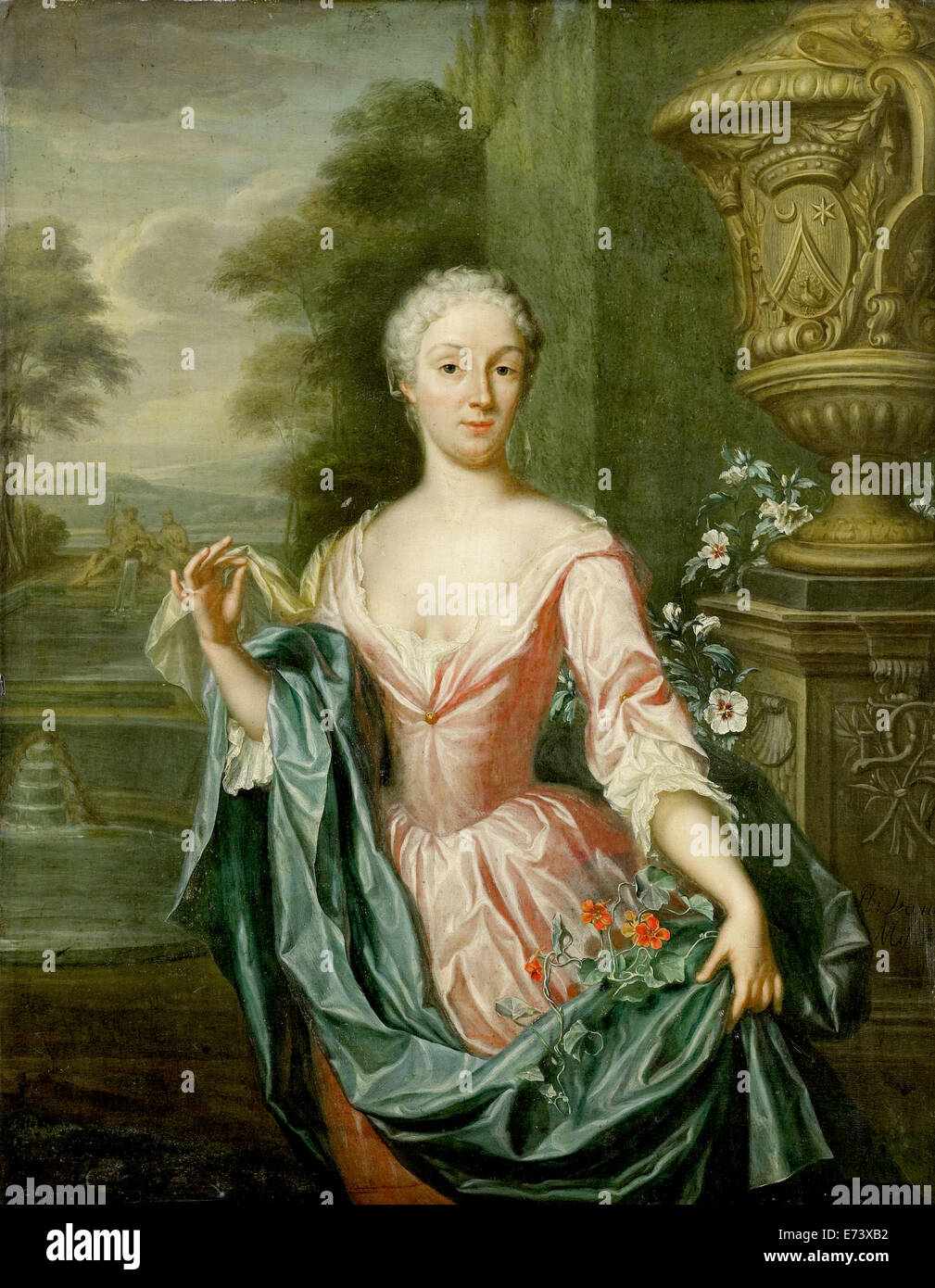 Claudine van Royen (born 1712), Wife of Peter Berkhout - by Hieronymus van der Me, 1757 - Editorial use only. Stock Photo