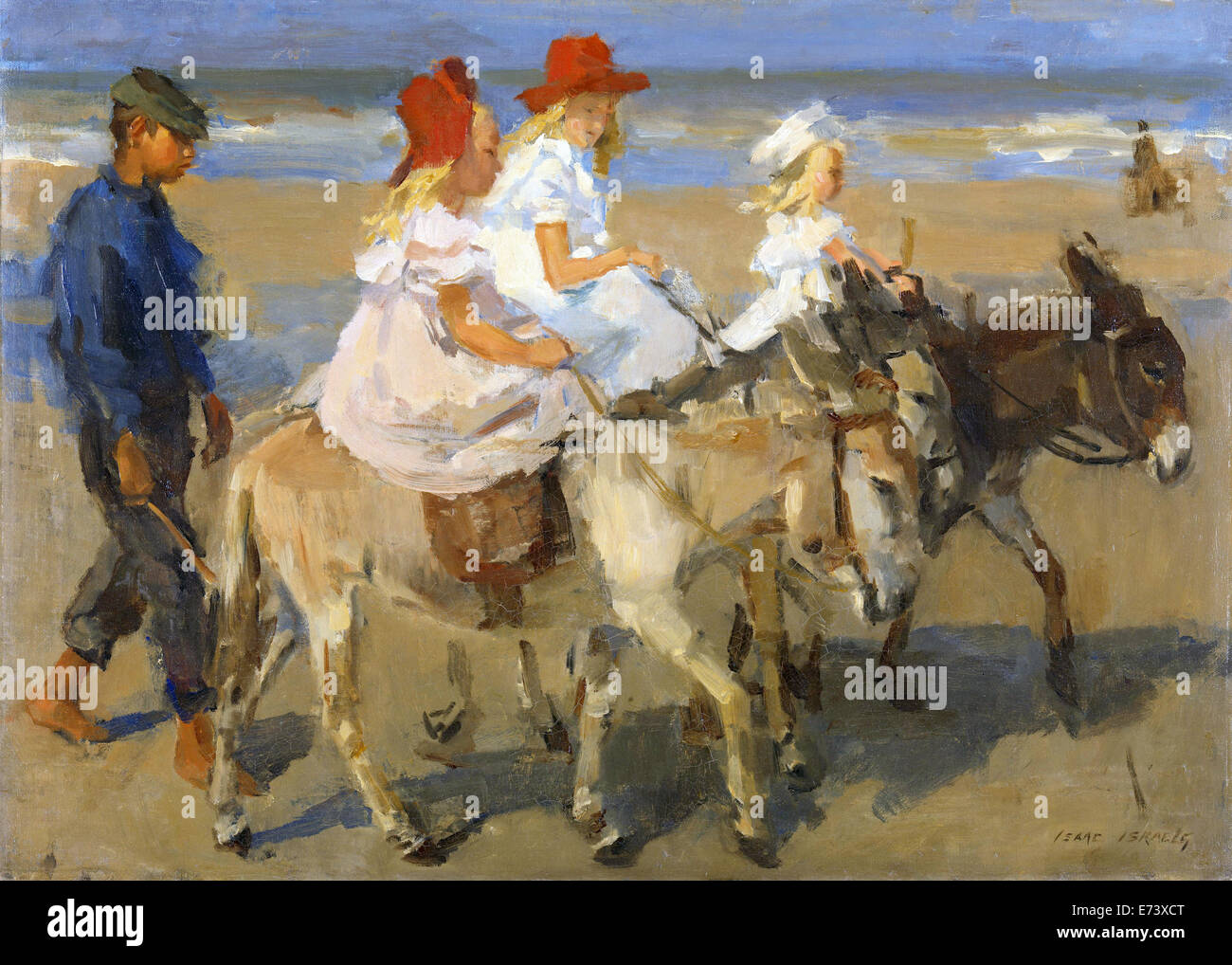 Donkey Rides on the Beach - by Isaac Israels, 1890 - 1901 Stock Photo