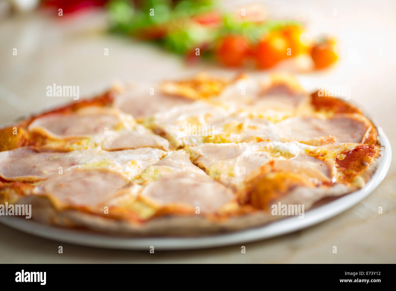 Pizza carbonara portions Stock Photo