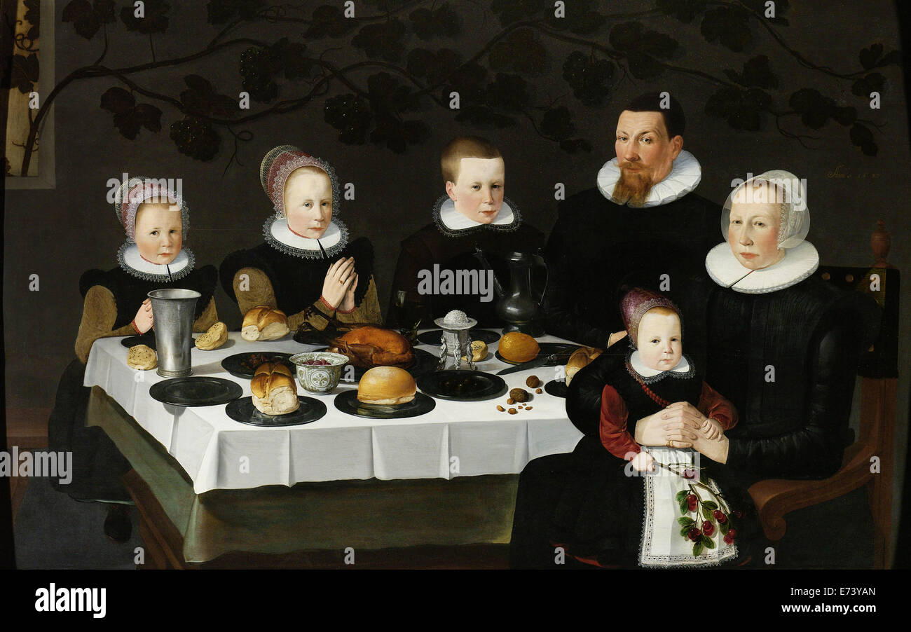 Family portrait - by unknown artist, 1627 Stock Photo