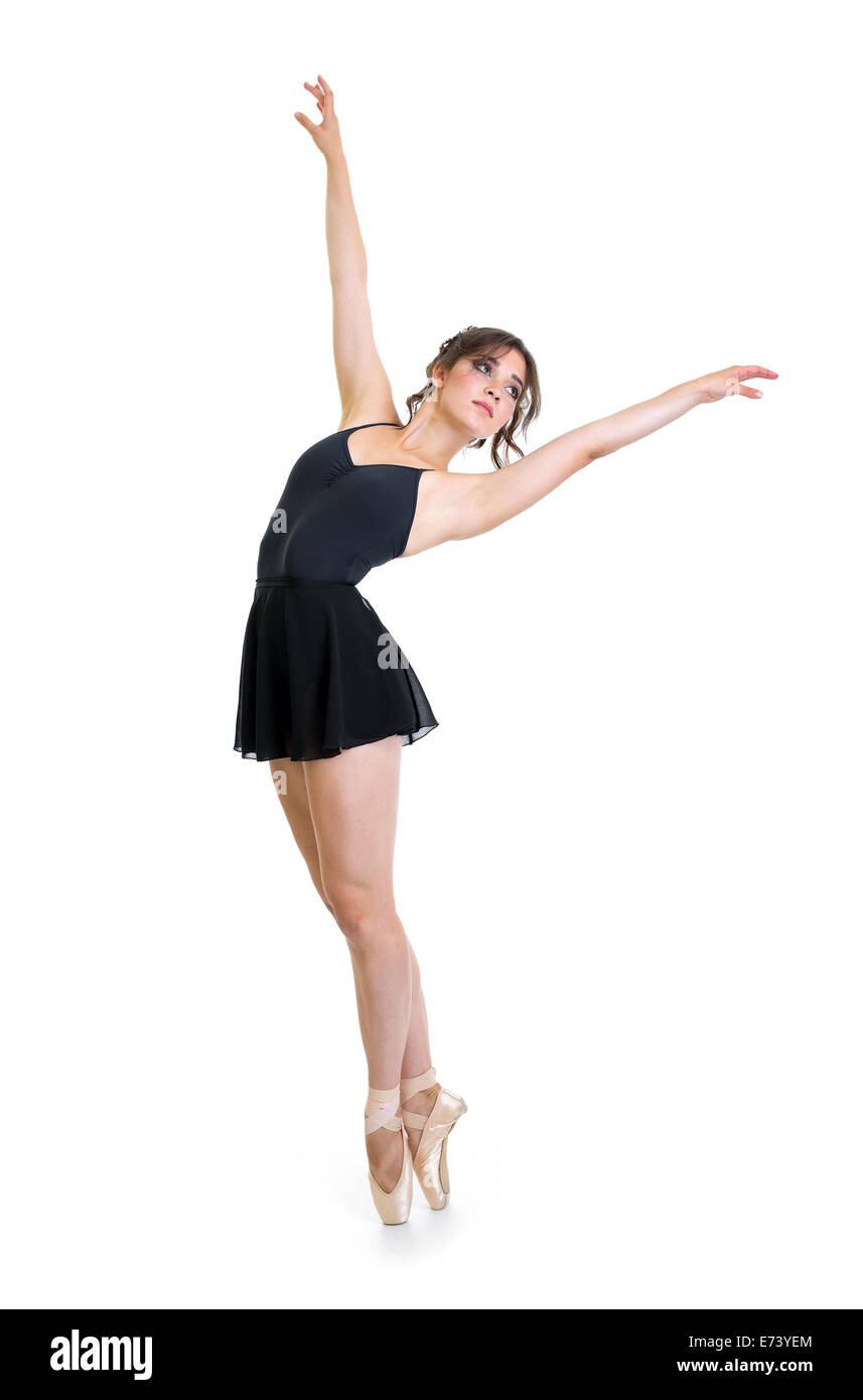 young ballet dancer girl isolated on white Stock Photo