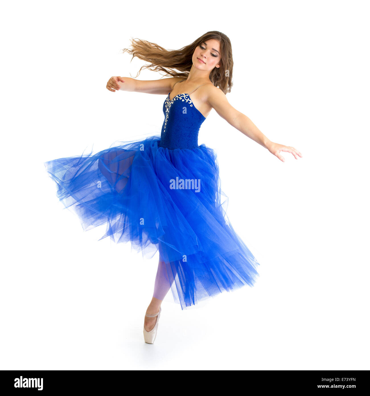 young flexible dancer girl isolated on white Stock Photo