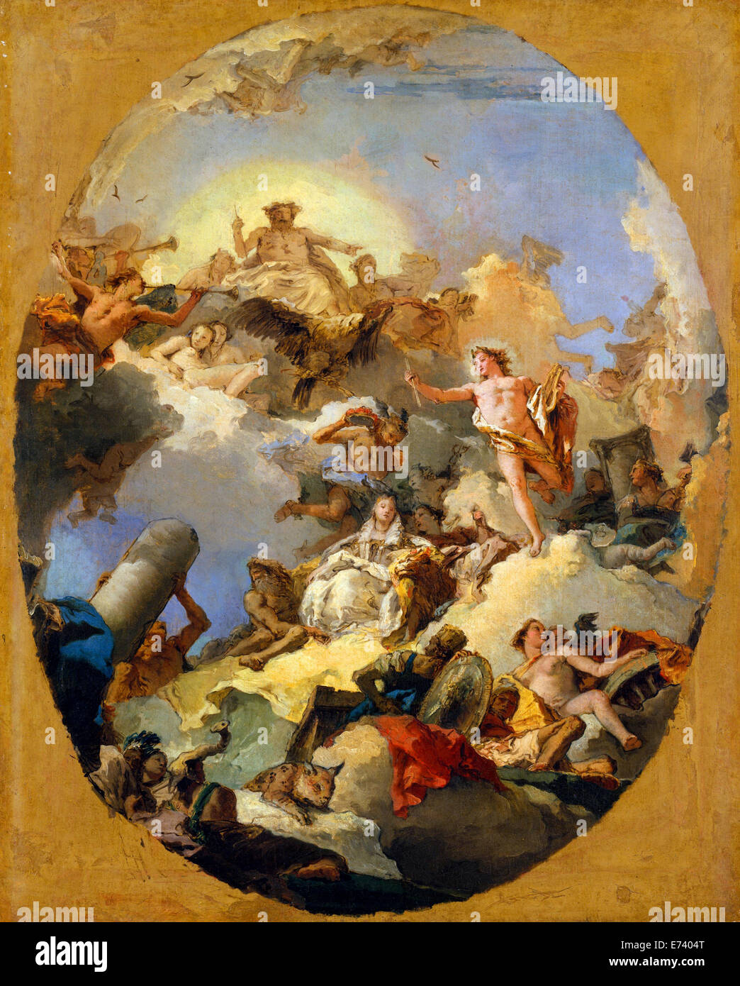 The Apotheosis of the Spanish Monarchy - by Giovanni Battista Tiepolo, 1700's Stock Photo