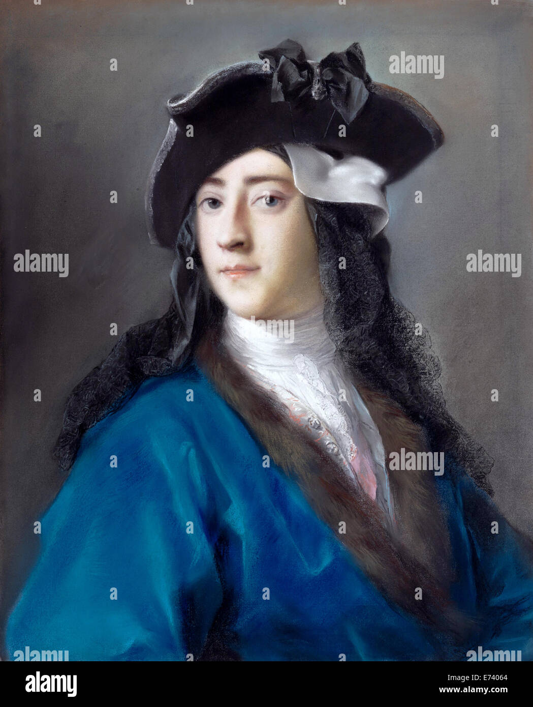 Gustavus Hamilton, Viscount Boyne in Masquerade Costume - by Rosalba Carriera, 1731 Stock Photo