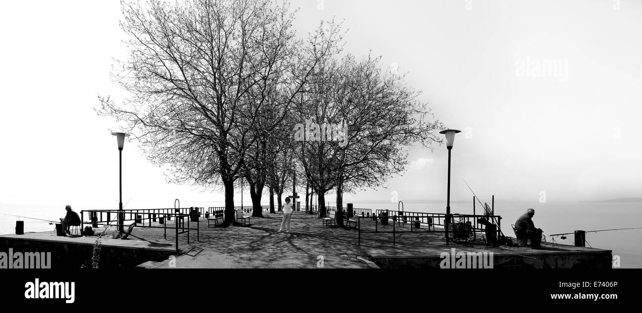 Pier at Lake Balaton in the village Alsooers, Hungary Stock Photo Alamy