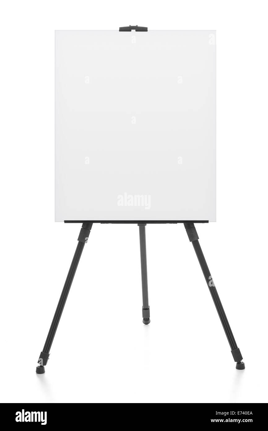 advertising stand or flipchart or blank artist easel isolated on white Stock Photo