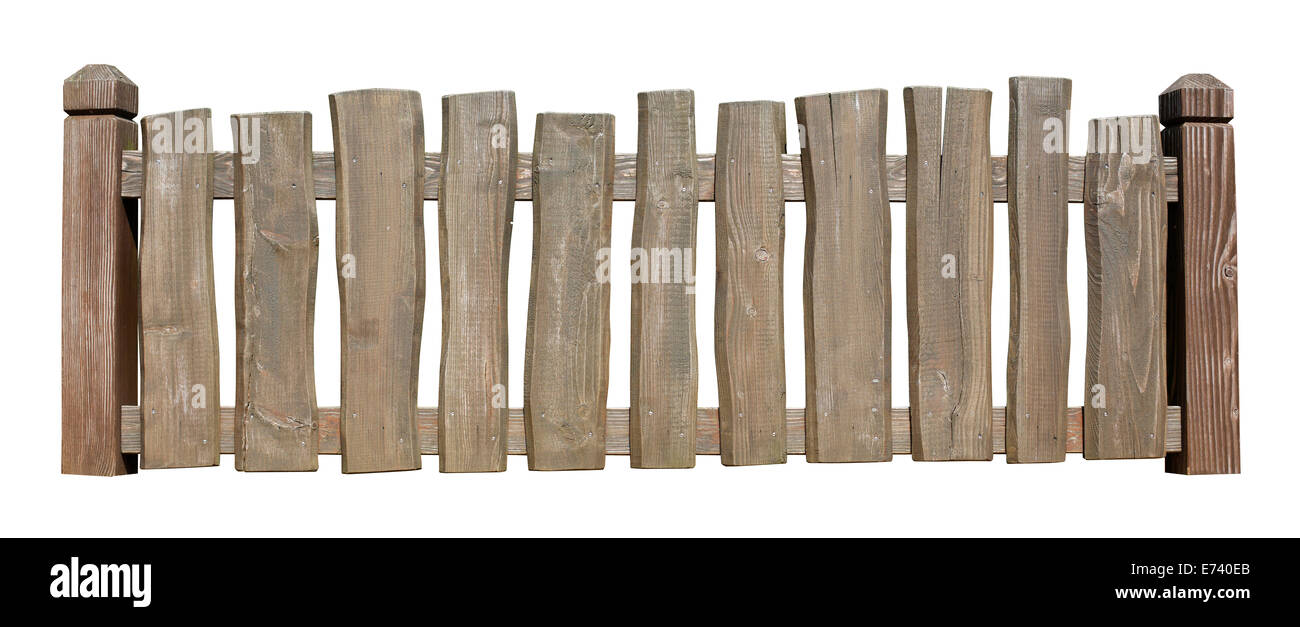 Old wooden fence isolated with clipping path included Stock Photo Alamy