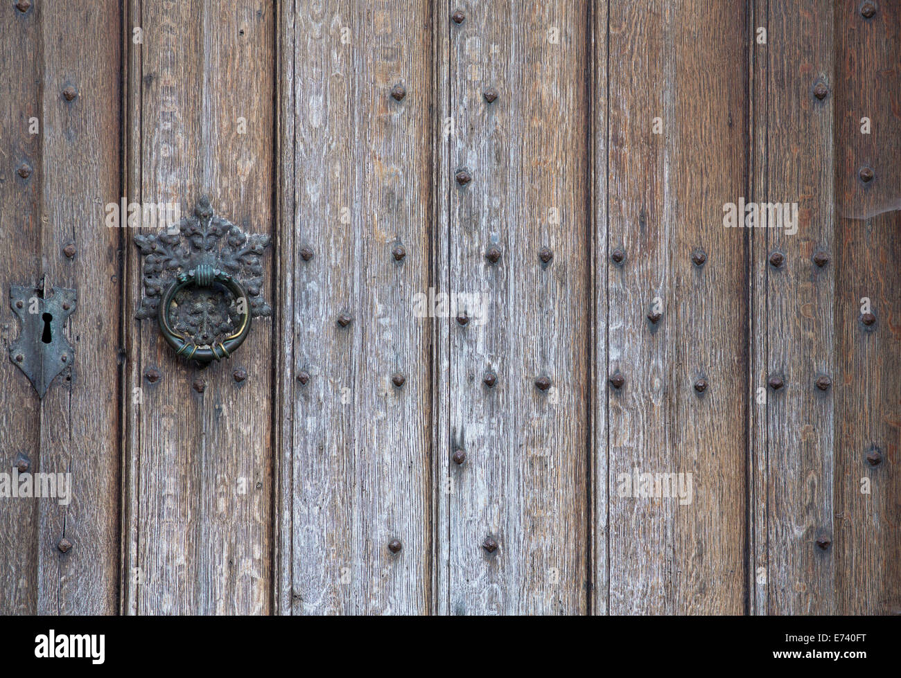 old wooden door background Stock Photo