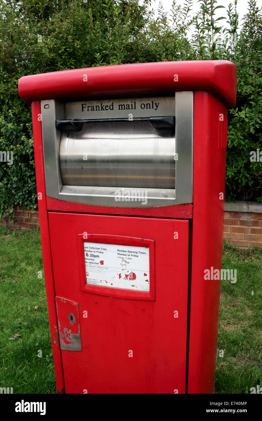 Franked Mail Only box, Stratford-upon-Avon, Warwickshire, England, UK Stock Photo