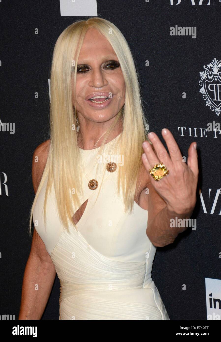 New York, NY, USA. 5th Sep, 2014. Donatella Versace at arrivals for  Harper's Bazaar Celebrates ICONS by Carine Roitfeld, The Plaza Hotel, New  York, NY September 5, 2014. Credit: Derek Storm/Everett Collection/Alamy