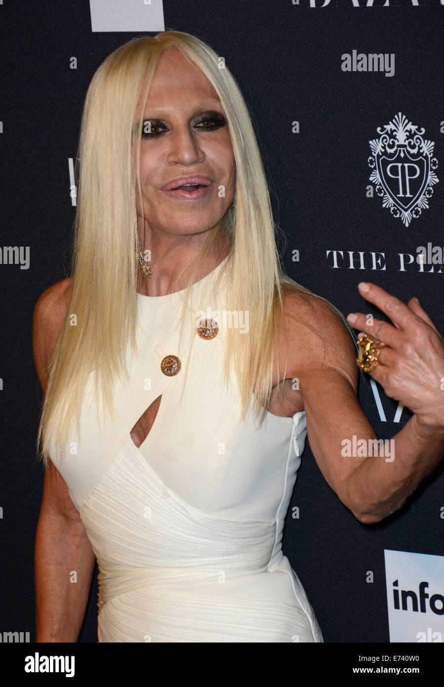 New York, NY, USA. 5th Sep, 2014. Donatella Versace at arrivals for  Harper's Bazaar Celebrates ICONS by Carine Roitfeld, The Plaza Hotel, New  York, NY September 5, 2014. Credit: Derek Storm/Everett Collection/Alamy