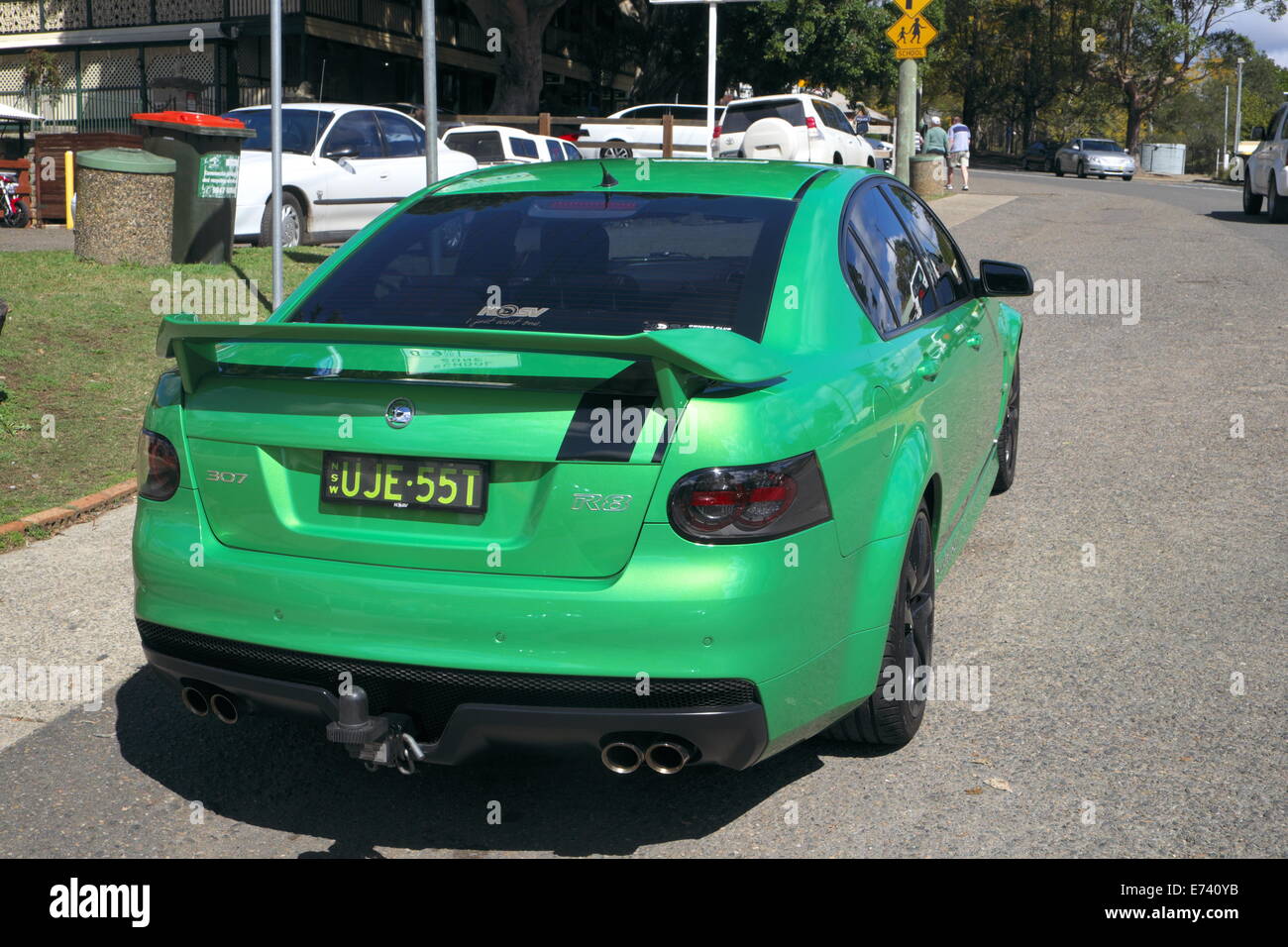 holden special vehicles ( HSV) powerful saloon car the 307 R8 clubsport in green,wisemans ferry,new south wales,australia Stock Photo