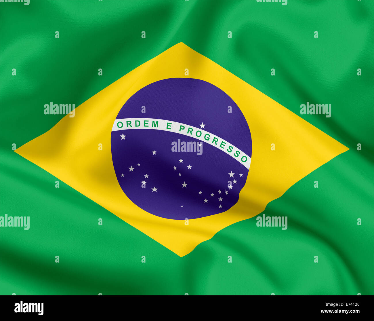 National flag of Brazil Stock Photo