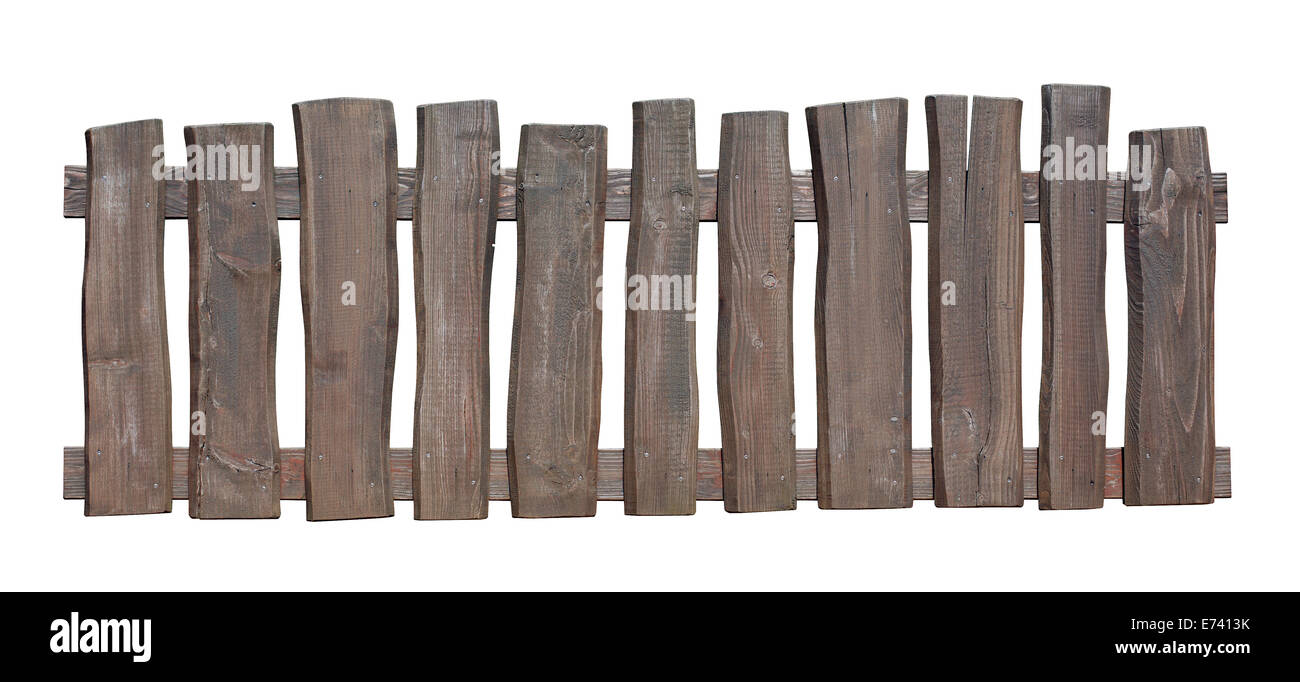 Old wooden fence isolated with clipping path included Stock Photo - Alamy