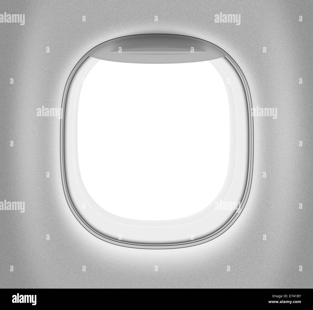 Aeroplane or jet black and white window Stock Photo