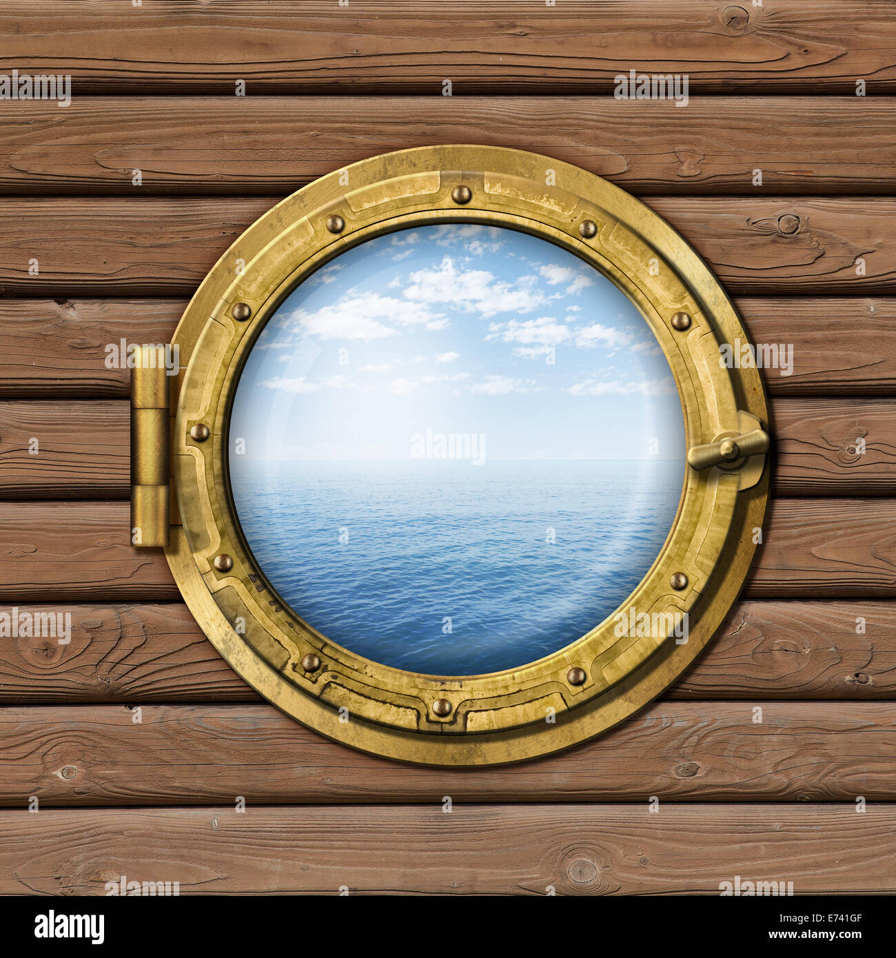 ship or boat porthole Stock Photo