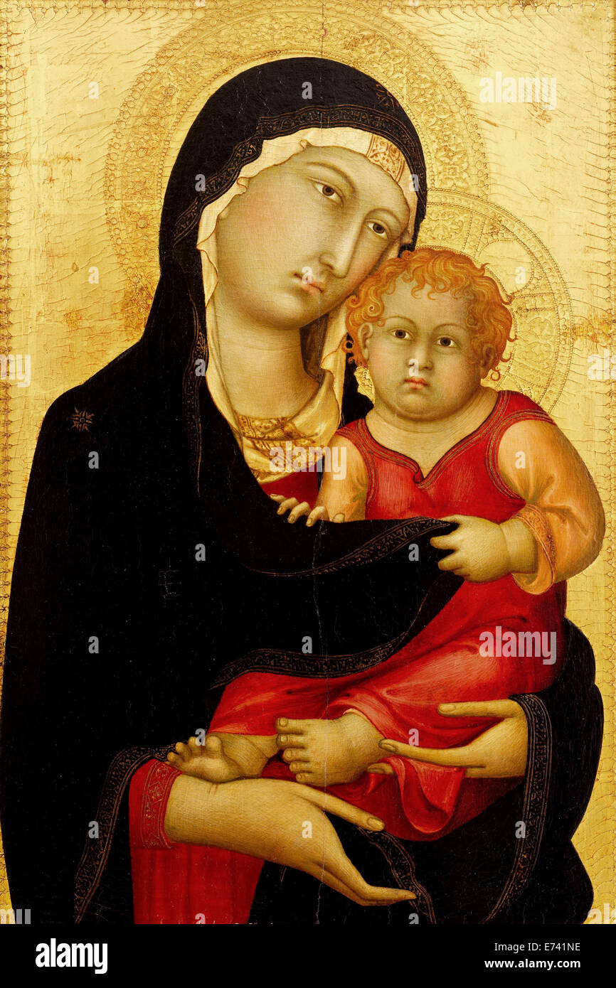 Madonna and Child - by Simone Martini, 1326 Stock Photo