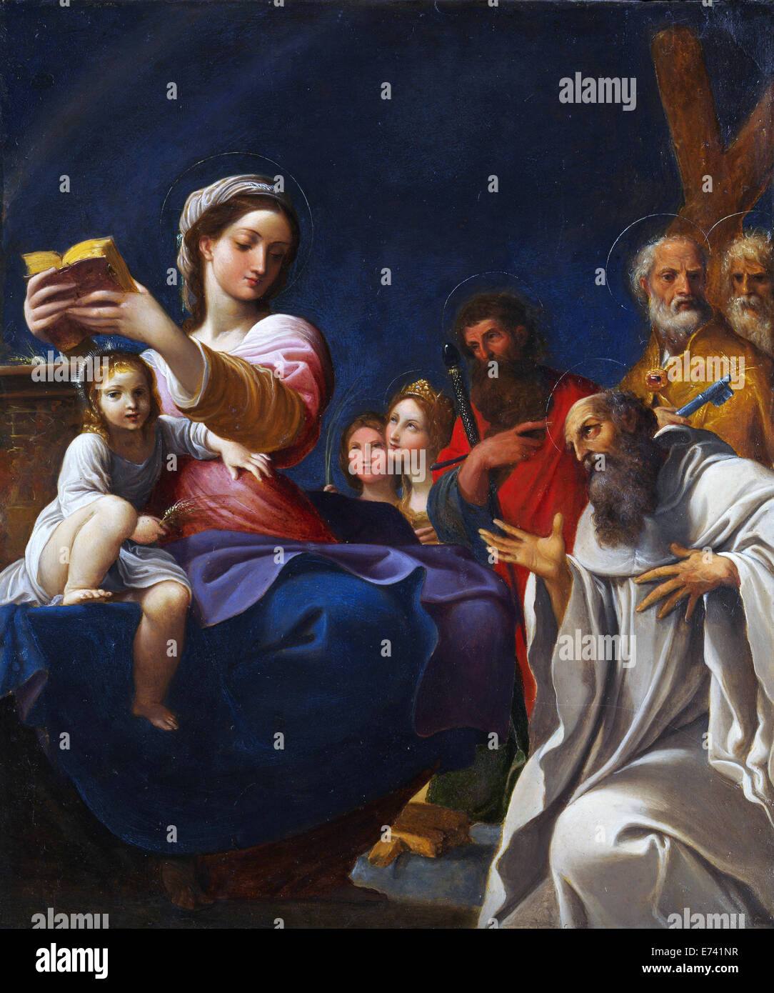 Madonna and Child with Saints - by Ludovico Carracci, 1607 Stock Photo