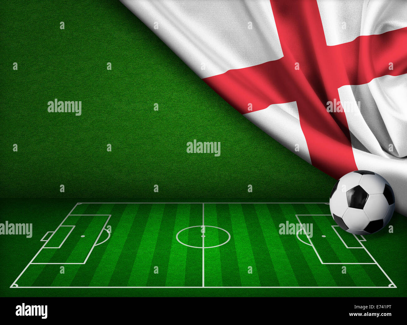 Soccer or football background with flag of England Stock Photo