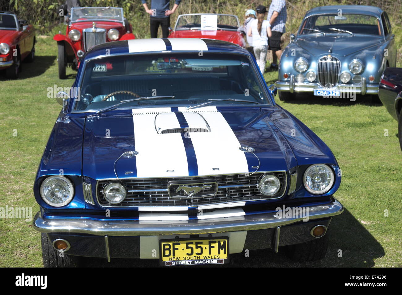 ford mustang coupe 1966 sydney classic car hire members owners  at a promotional event in wisemans ferry, north of Sydney Stock Photo