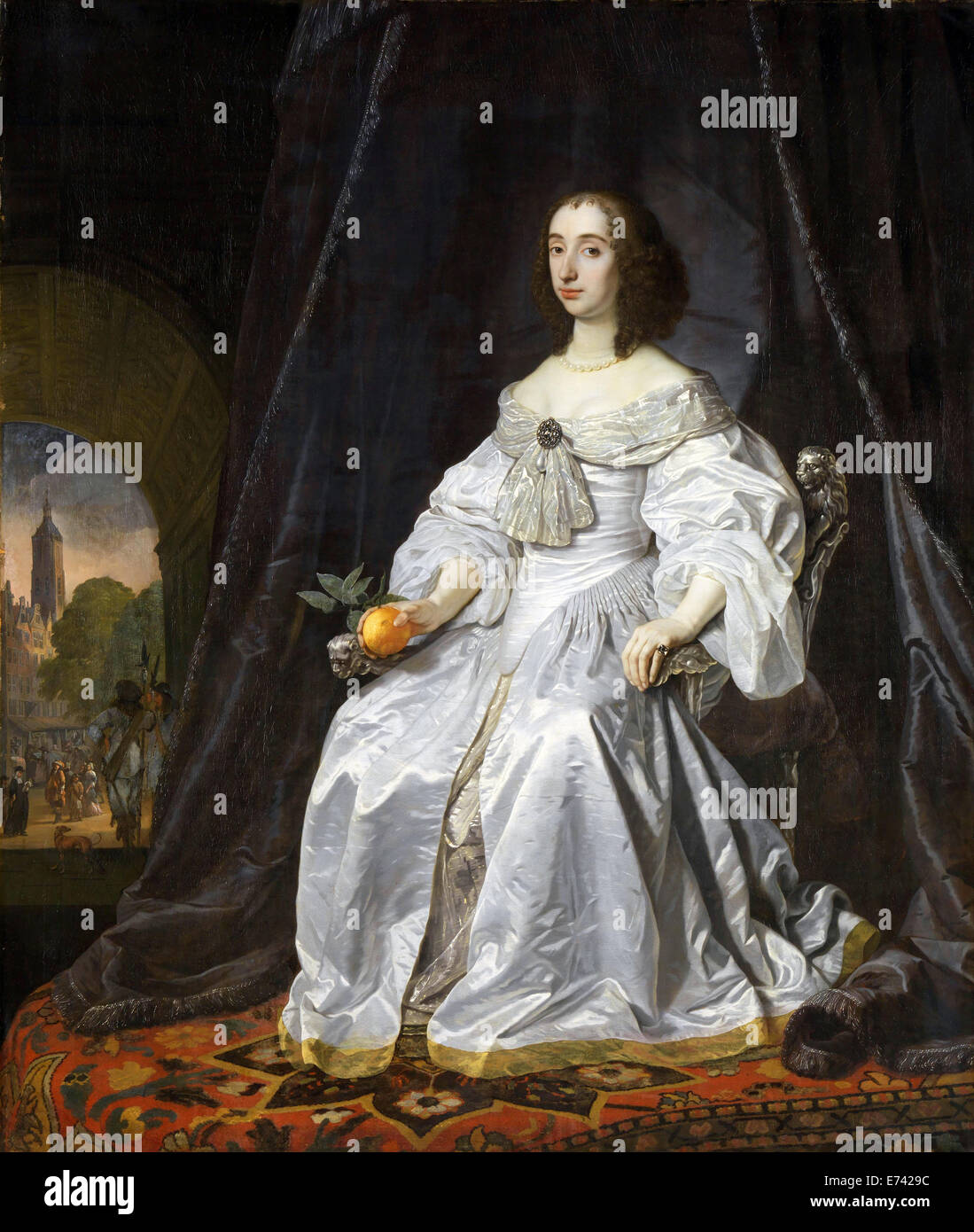 Mary Stuart, Princess of Orange, as Widow of William II - by Bartholomeus van der Helst, 1652 Stock Photo