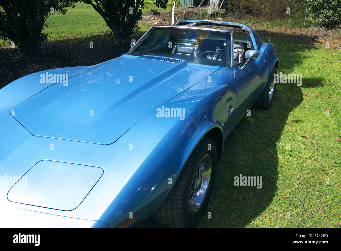 1973 corvette stingray, sydney classic car hire members owners  at a promotional event in wisemans ferry, north of Sydney Stock Photo