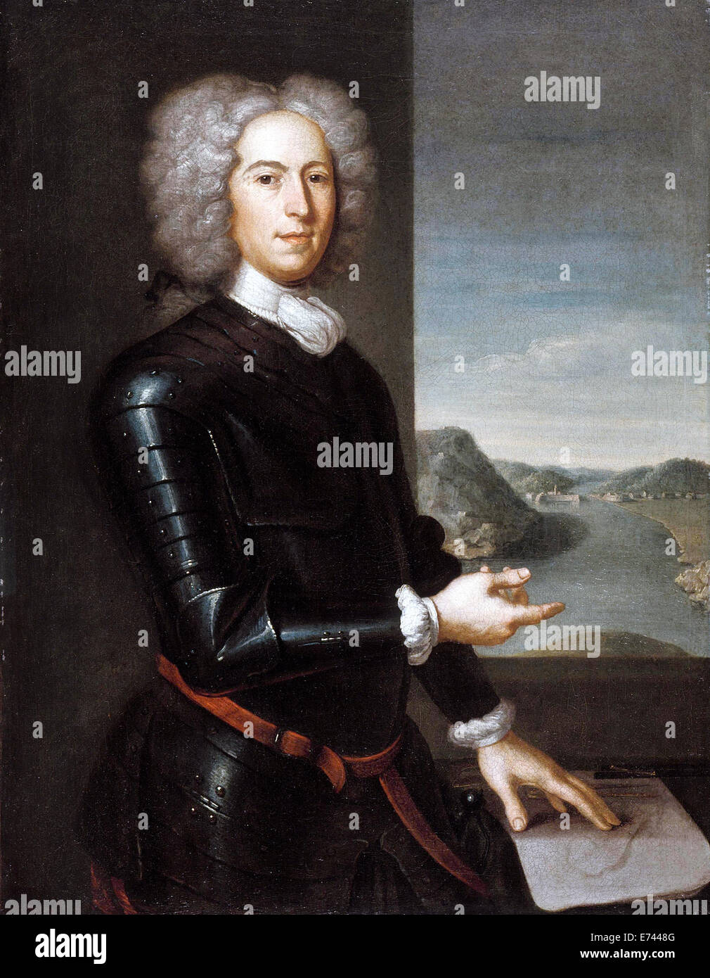Portrait of Major General Paul Mascarene - by John Smybert, 1729 Stock Photo