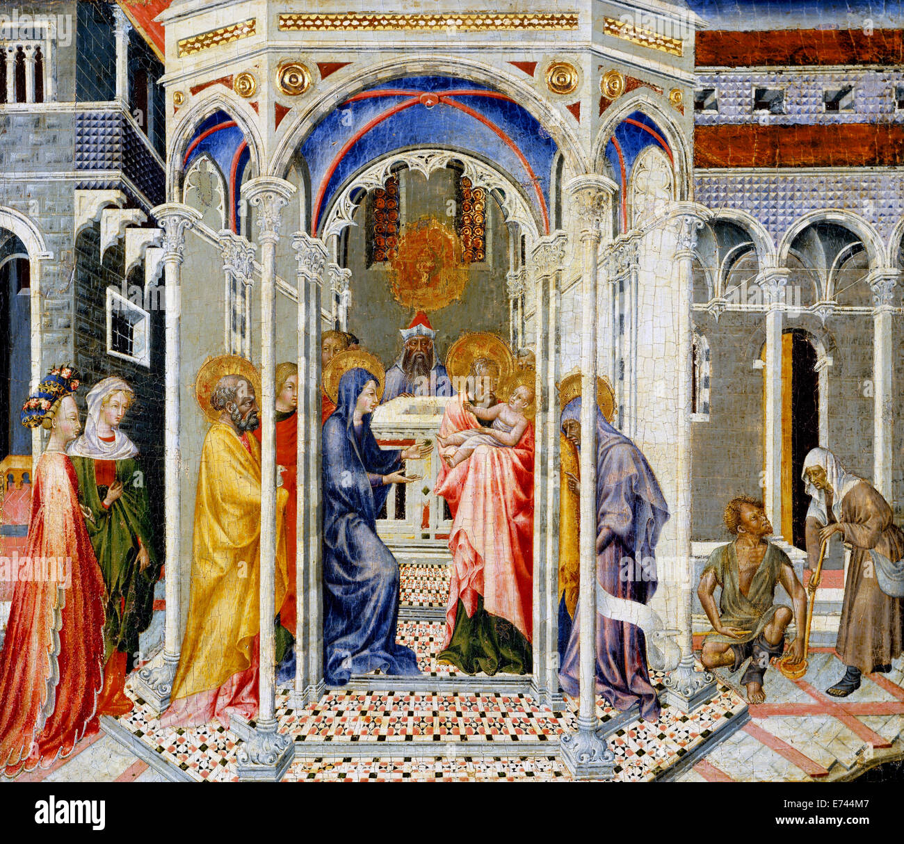 Presentation of Christ in the Temple - by Giovanni di Paolo, 1435 Stock Photo