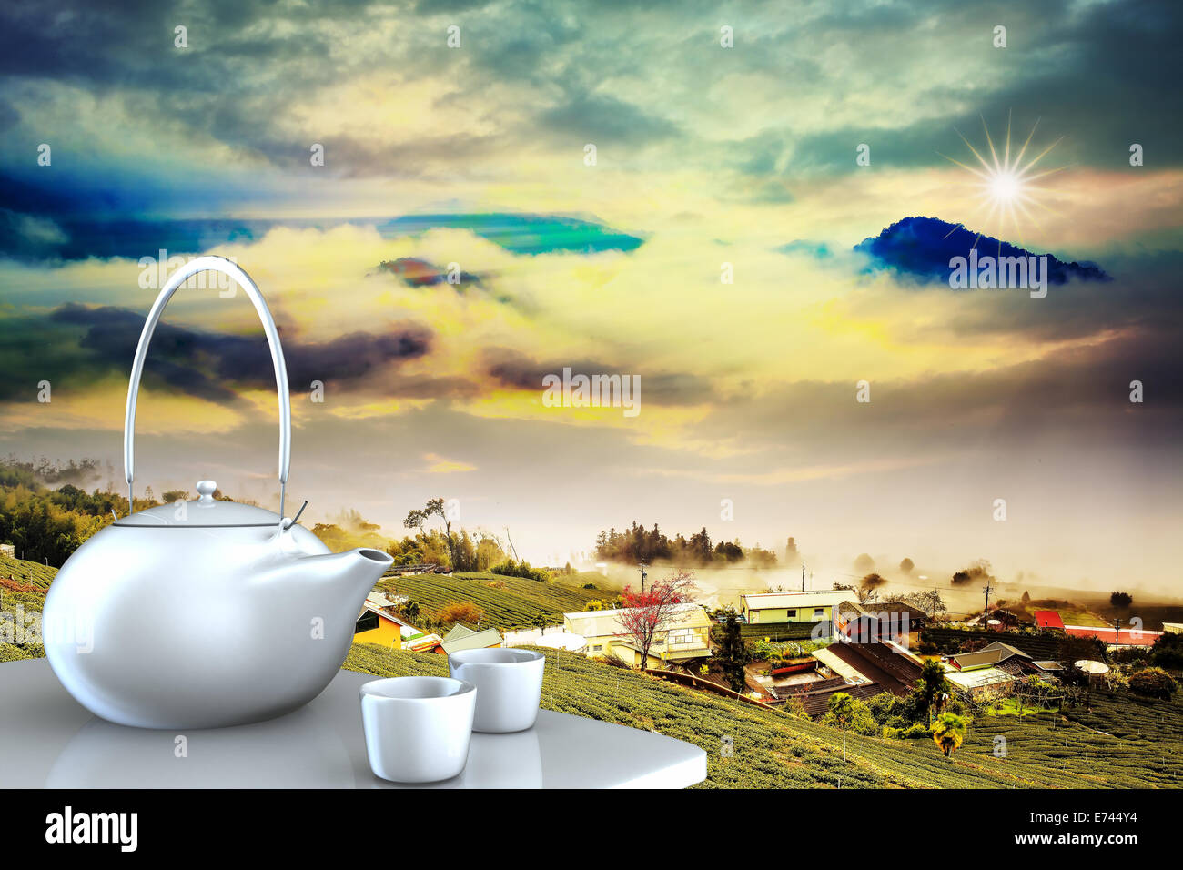 Teapot with nice background for adv or others purpose use Stock Photo
