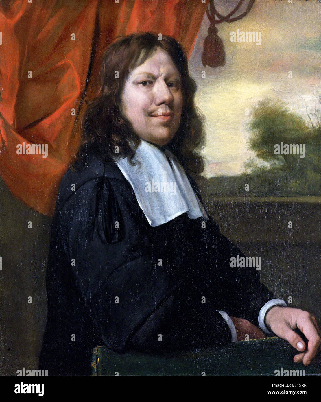 Self-Portrait - by Jan Havicksz Steen, 1670 Stock Photo
