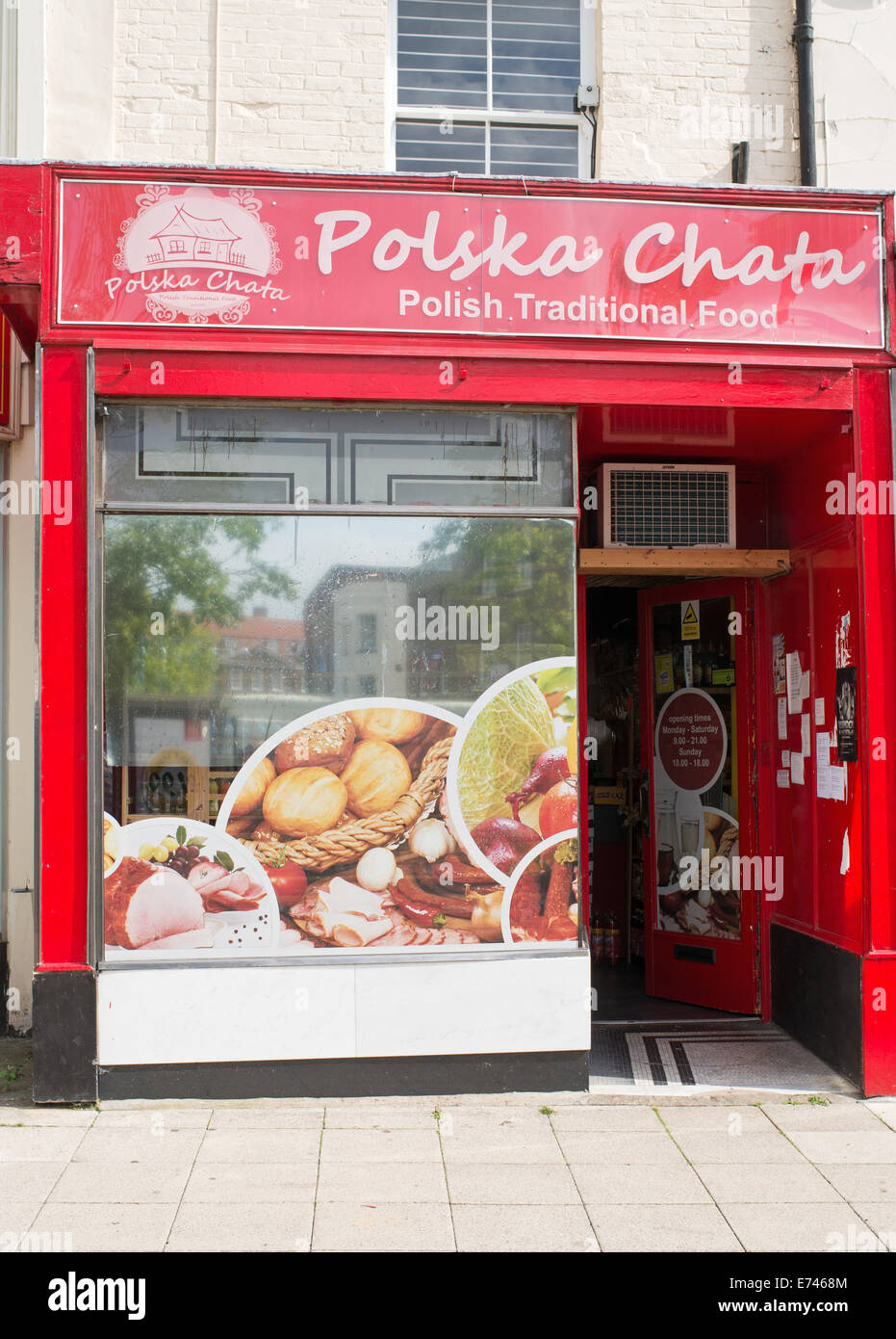 Polish food shop, Polska Chata, in Wisbech, Cambridgeshire, England, UK Stock Photo