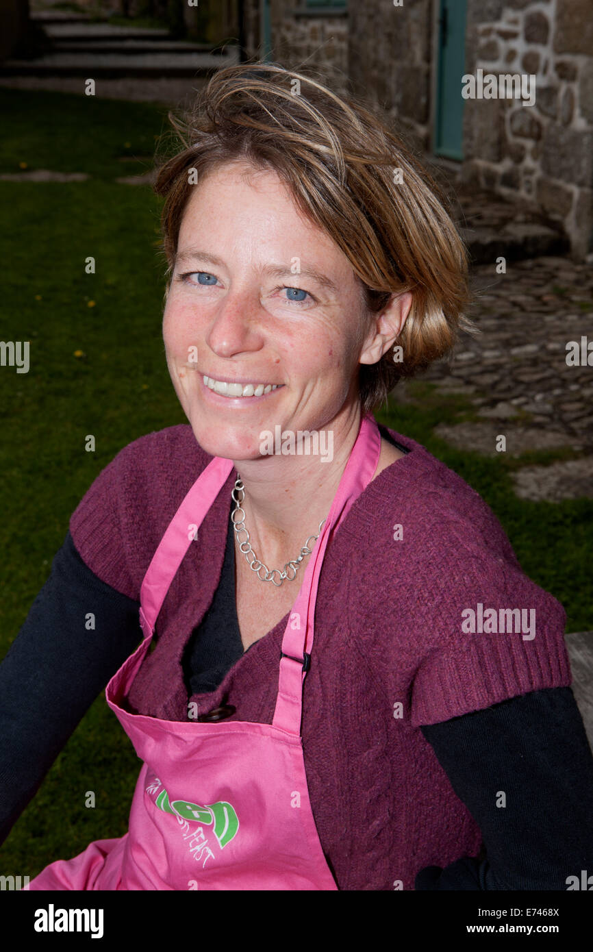 Caroline Davey of 'Fat Hen', who teaches food foraging, in Cornwall near Lands End. Stock Photo