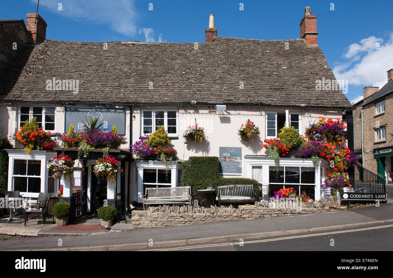 The Blue Boar Inn, Goddard's Lane, Chipping Norton, Oxfordshire, England, UK. Stock Photo