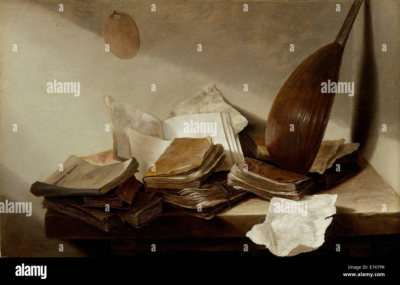 Still Life with Books - by Jan Davidsz de Heem, 1625 - 1630 Stock Photo