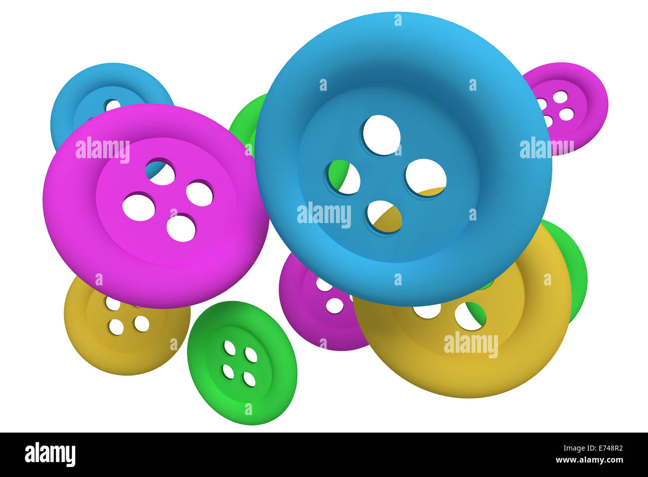 design in 3d of some buttons of different colors on a white background ...