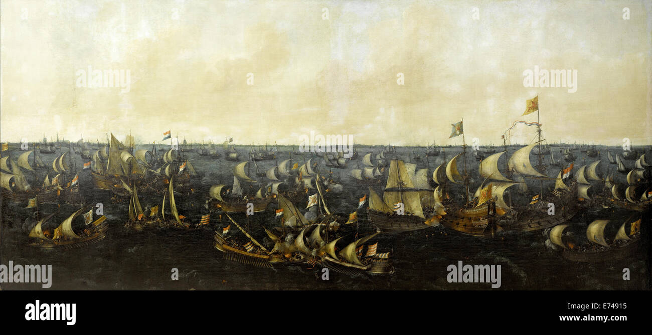 The battle on the Zuiderzee (South Sea), October 6, 1573 - by Abraham de Verwer, 1621 Stock Photo