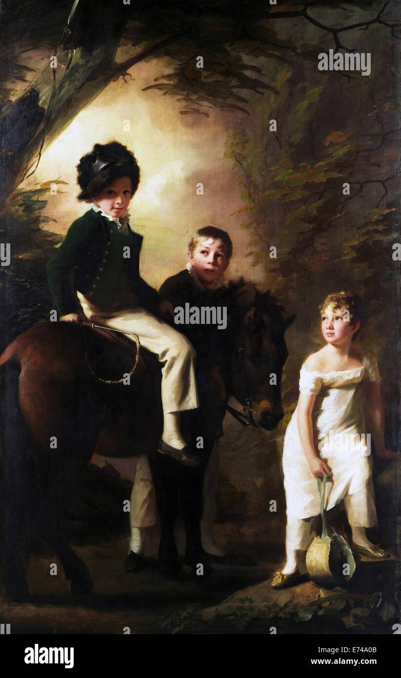 The Drummond Children - by Henry Raeburn, 1809 Stock Photo