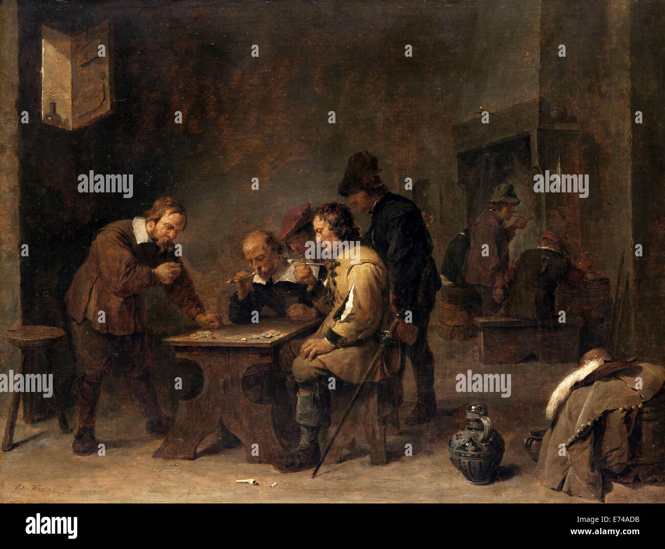 The Gamblers - by David Teniers, 1640 Stock Photo