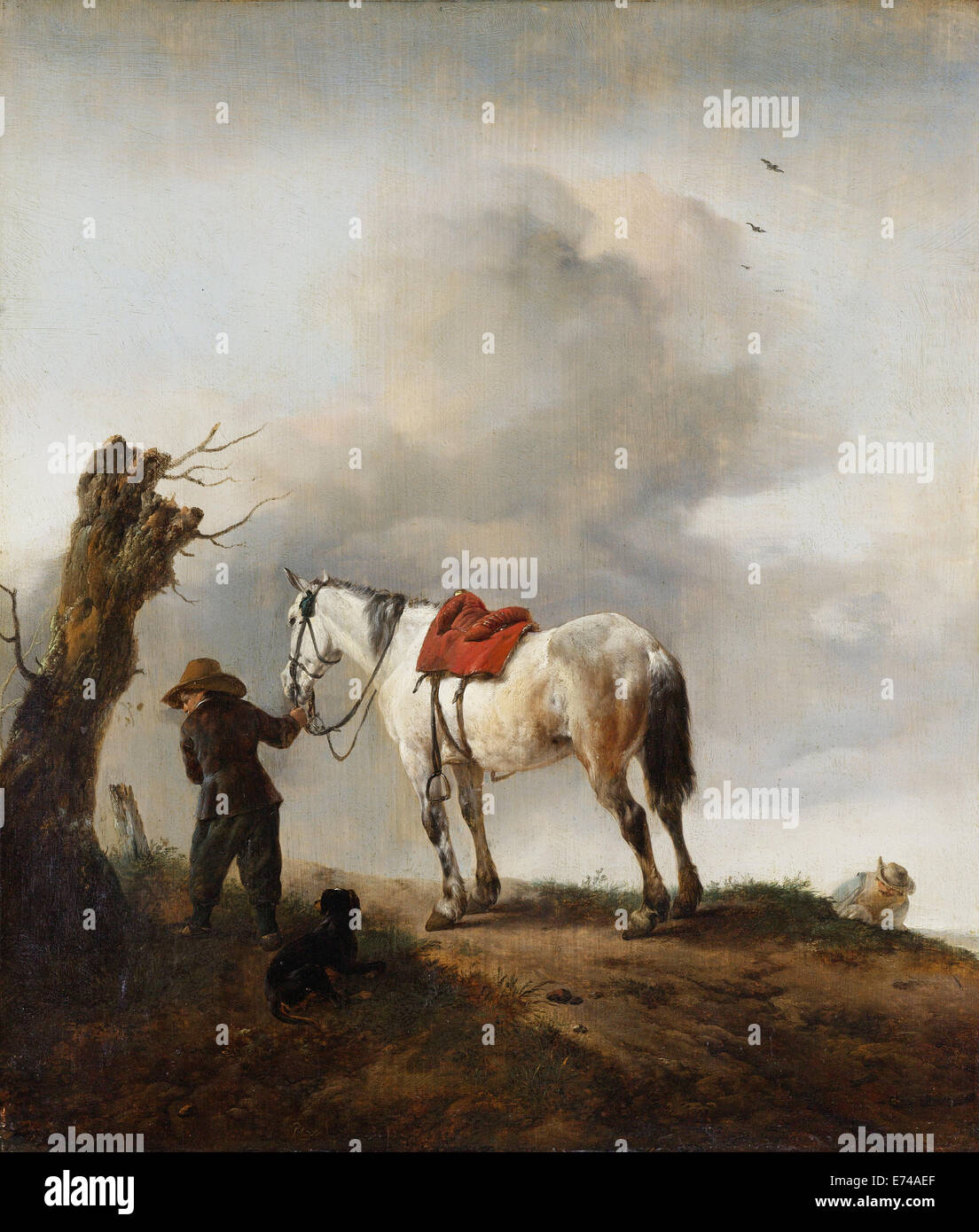 The Grey Horse - by Philips Wouwerman, 1646 Stock Photo