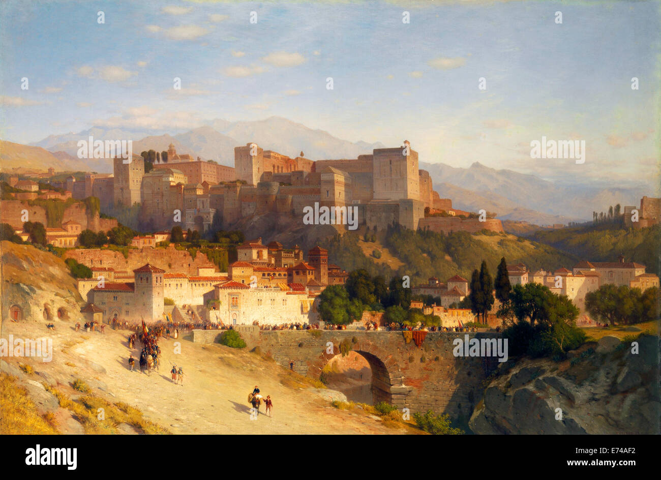 The Hill of the Alhambra, Granada - by Samuel Colman, 1865 Stock Photo
