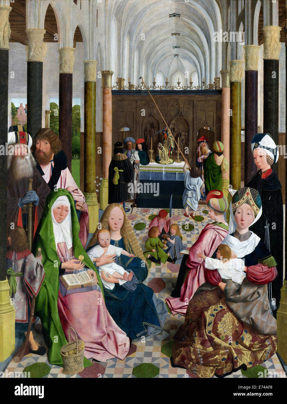 The Holy Kinship - shop of van Geertgen tot Sint Jans, 1495 Stock Photo