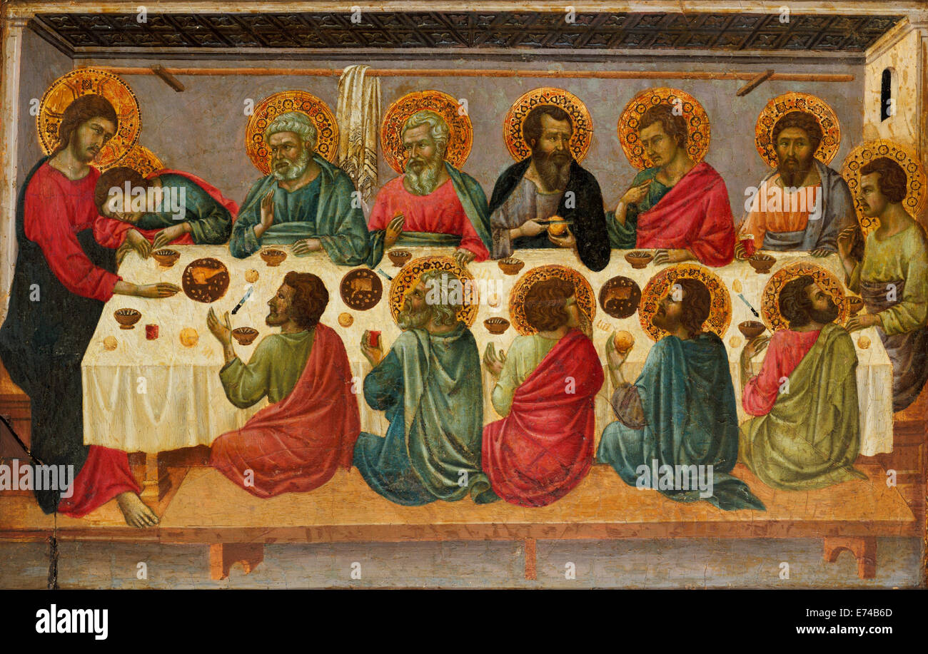 The Last Supper - by Ugolino da Siena, 1330 Stock Photo