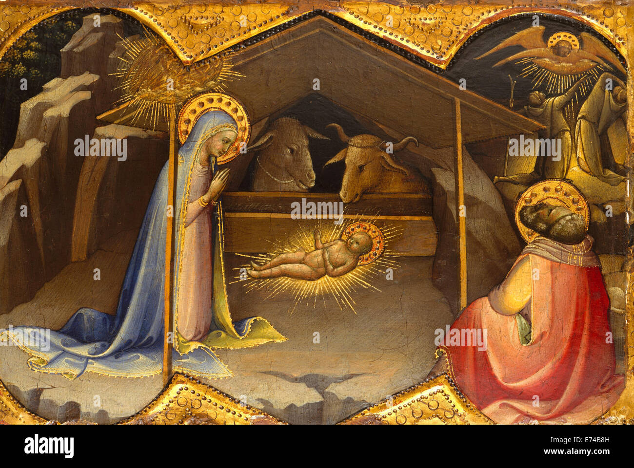 The Nativity - by Lorenzo Monaco, 1406 Stock Photo